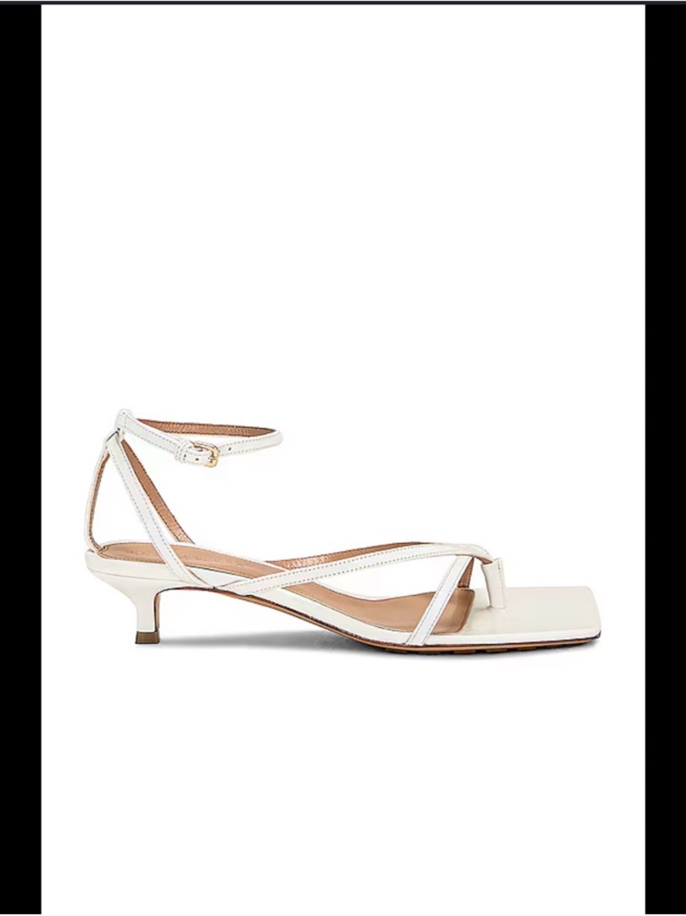 Bottega Veneta Stretch 45MM Leather Ankle-Strap Square Toe  Sandals 38.5